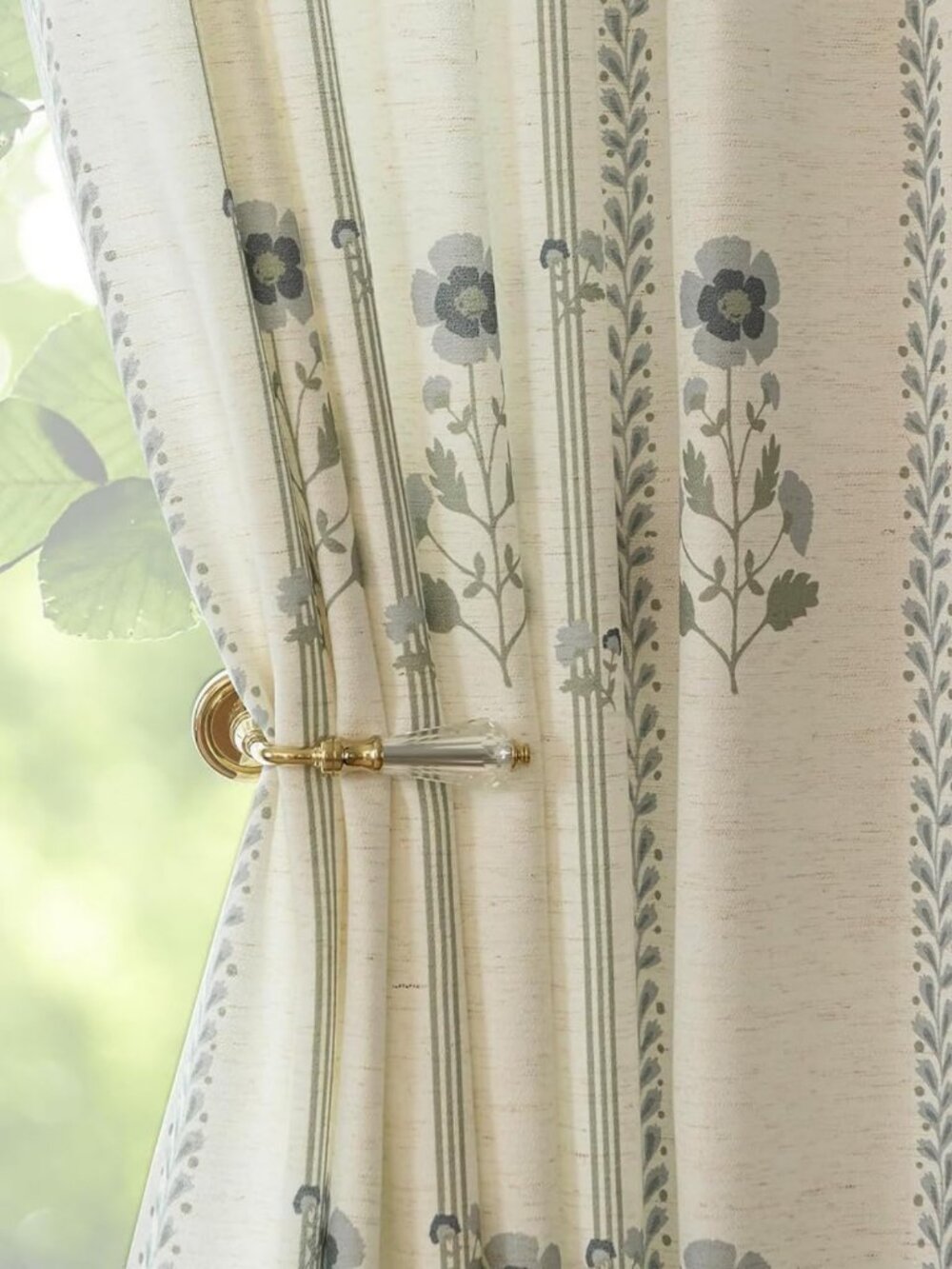 Light Filtering Floral Pinch Pleated Curtains - 84" Luxury Linen Drapes, 2